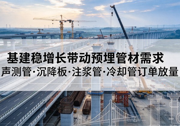 河北基建稳增长带动预埋监测管材需求，声测管、沉降板、注浆管订单持续放量